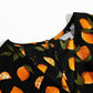 Versatile short sleeve Vintage V-neck fruit print casual dress  7060
