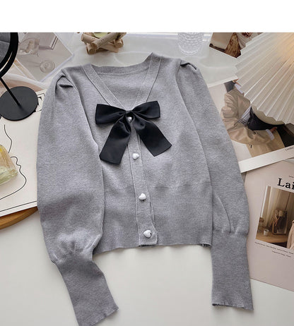 Pull col V vintage à manches longues et coupe slim 6595