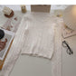 Knitted cardigan coat retro short twist long sleeve top  6566