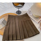 Korean version of versatile popular solid color high waist A-line skirt  5558