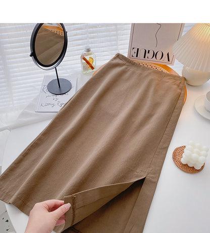 Jupe trapèze fendue de conception minoritaire coréenne nouvelle 5700