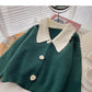 Korean style Hong Kong style casual Lapel color matching top  5917