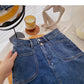 Design sense small pocket high waist A-line casual skirt  5594