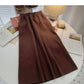 Casual retro solid high waist versatile Knit Skirt  5774