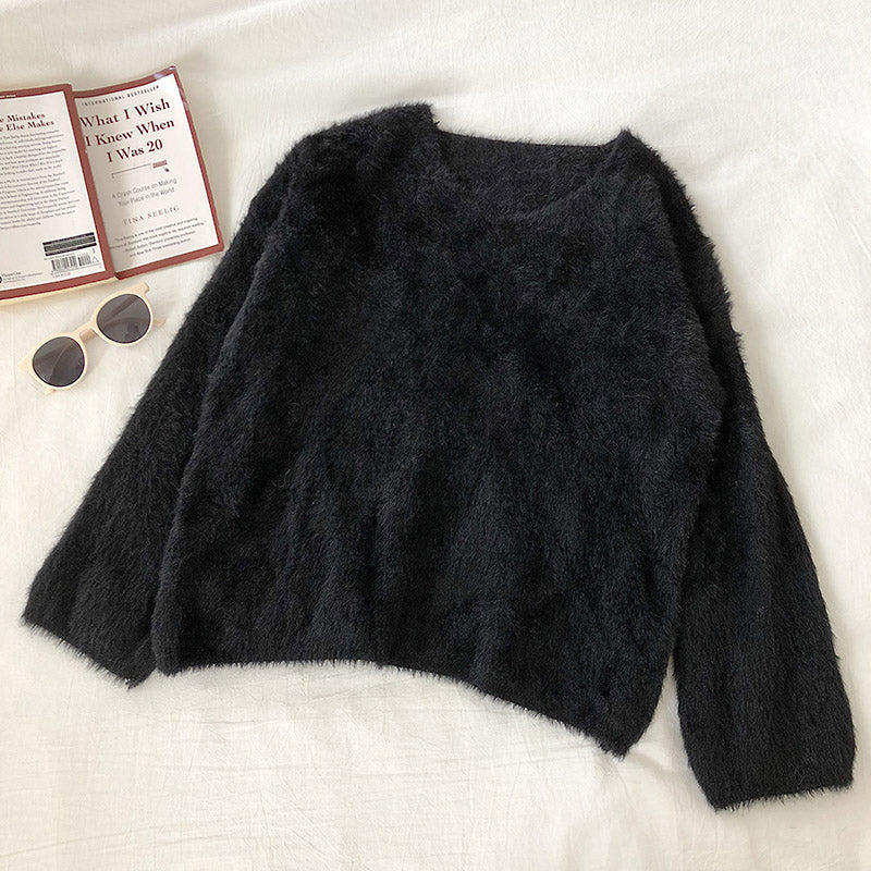 Weicher, windfester, lockerer Pullover Top 5834