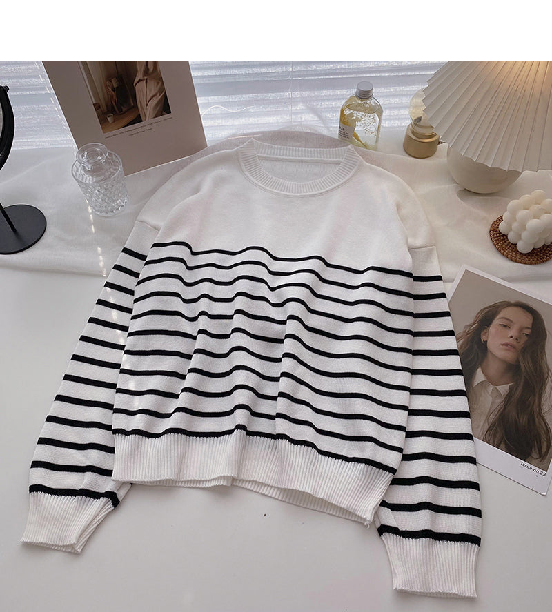 Langarm-Pullover mit Rundhalsausschnitt 6526