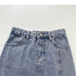 Niche design high waist split denim A-line skirt  5694
