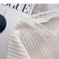 Hollow out knitted sweater casual solid color long sleeve top  6131