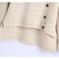 New fashion versatile rib knit with button  7301