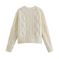 New French style pearl trim slim knit cardigan  7513