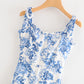 Retro fake slim French court Printed Dress  7036