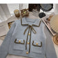 Korean color contrast bandage design retro short top  6027