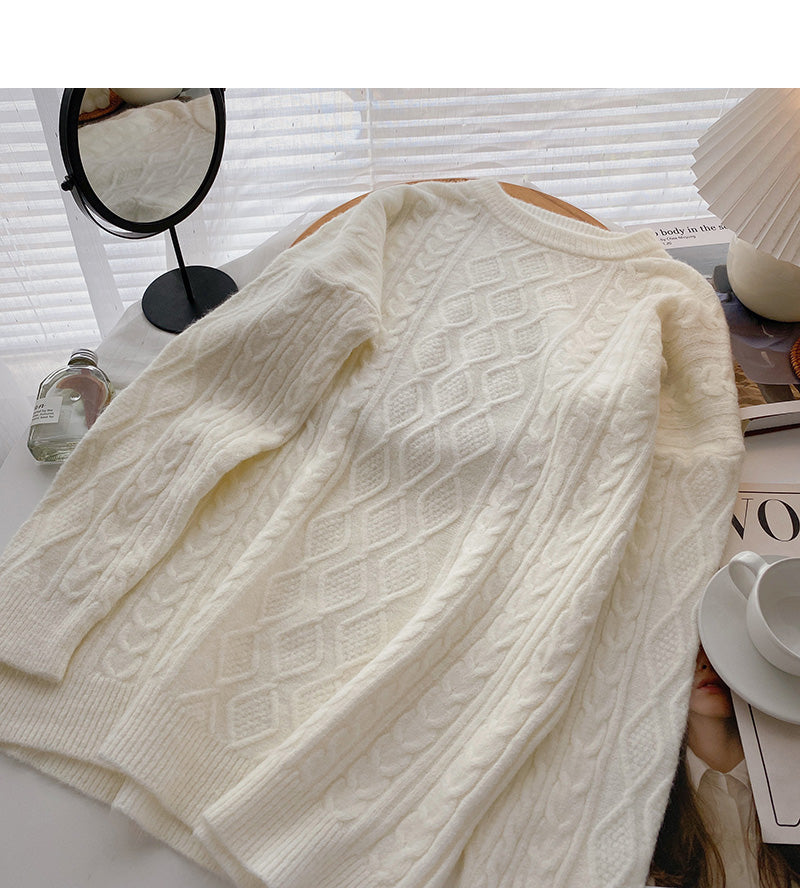 New Korean simple and versatile loose long sleeve Pullover Top  5957