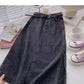 Koreanischer geteilter A-förmiger Moderock mit hoher Taille und schlankem Design 5709