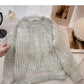 Korean design personalized color long sleeve Pullover loose top  5968