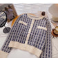 Nouveau cardigan coréen à col rond et petit parfum 6077