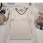 Design sense knitwear stand collar chain long sleeve top  6689