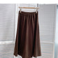 Temperament solid color versatile high waist skirt  5831