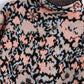 Vintage stand collar long sleeve flower jacquard sweater  7504