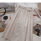 New Korean high waist thin solid color medium and long skirt  5826