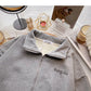 Korean languid leisure personalized contrast color long sleeved top  6227
