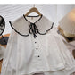 Design sense lace bandage doll neck slim long sleeve top  6391