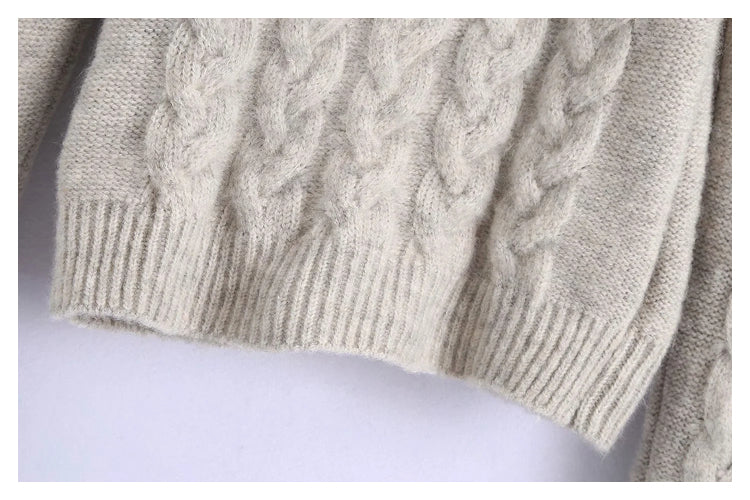 Pullover mit Puppenhalsausschnitt und Blumenstickerei in schwerer Industrie 7220