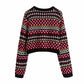 Neuer Retro-Jacquard-Pullover für europäische und amerikanische Frauen 7348