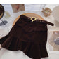 New fashion retro Hip Wrap Skirt with belt  5583