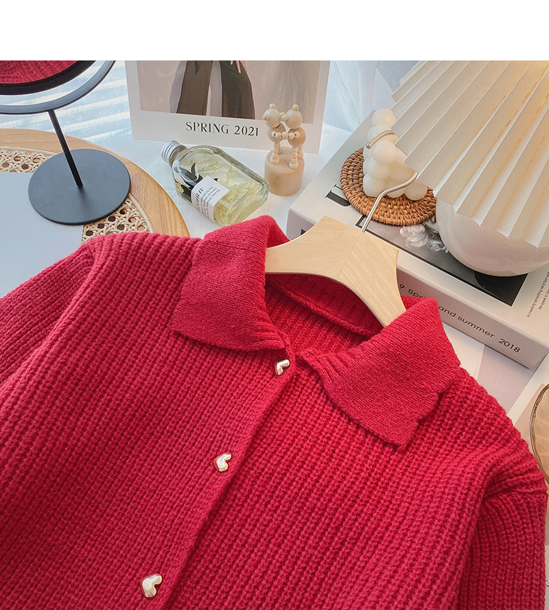 Single breasted Polo Vintage sweater cardigan  6178