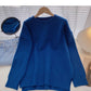 The new Korean style is simple, casual, loose, split long sleeved top  5949