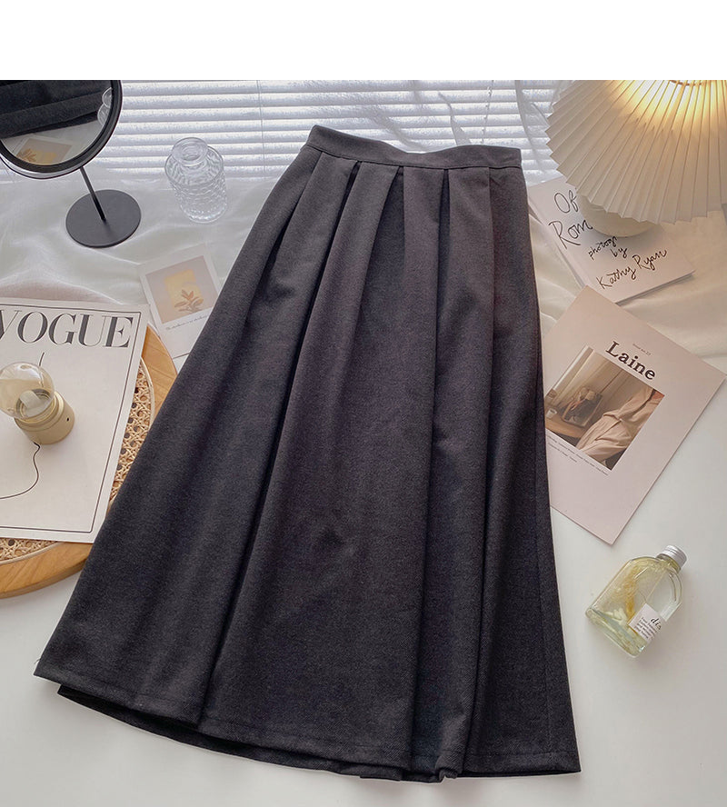 Retro High Waist slim A-line skirt  5781