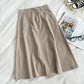 New Korean pocket Harajuku tooling high waist A-line skirt  5673