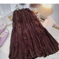 Hong Kong style solid color pleated skirt  5778