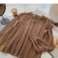 French lace shirt long sleeve Pullover Top  6343