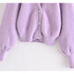 V-neck three button Lantern Sleeve Top Coat women's knitted cardigan  7237