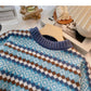 Vintage jacquard contrast Pullover long sleeve sweater  6107
