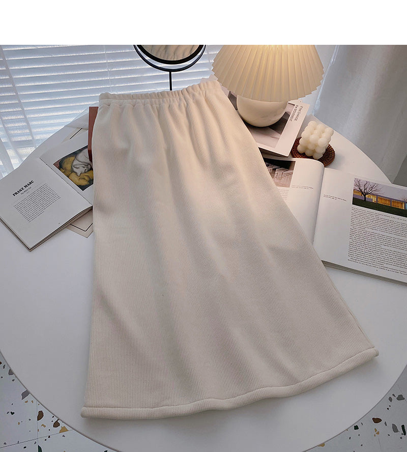 Temperament versatile high waist elastic A-line skirt  5775