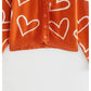 V-Ausschnitt Love Jacquard Kurzstrickjacke 7416