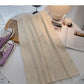 Simple solid color high waist knitted thread A-line skirt  5750