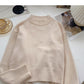 Einfarbiger, temperamentvoller, vielseitiger, langärmliger Pullover Top 6066