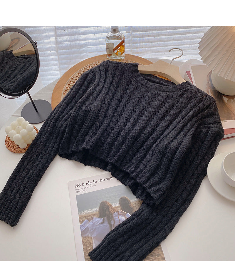 New Korean small man fashion temperament long sleeve twist top  5970