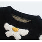 Daisy Hand Crocheted lazy wind loose sweater  7315