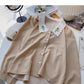 Chemise à petits pois français Chemise brodée à revers 6266