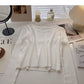 Solid color basic sweater women's long sleeve top bottomed shirt  6638