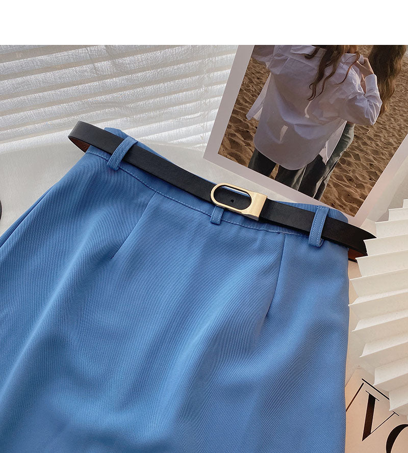 Split design, high waist, thin temperament, A-shaped skirt  5696