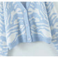 Horse jacquard long sleeve sweater lazy retro V-neck knitted cardigan  7265