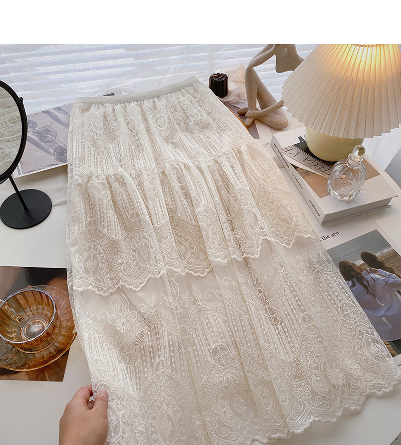 The new Korean version is gentle and thin A-line skirt  5811