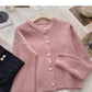 Pull vintage en maille à col rond et boutonnage simple 6174