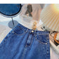 Retro and versatile high waist skirt  5638